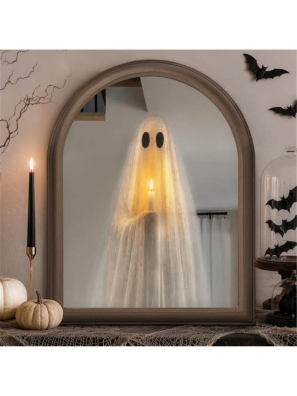 Halloween Decor - 11" x 13.8" Light Up Ghost Mirror